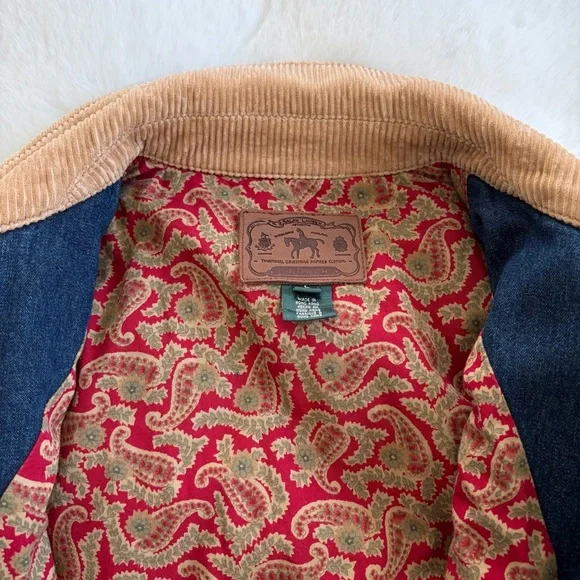 Ralph Lauren Denim Chore Barn Jacket with Corduroy Collar | L - Picture 6 of 15